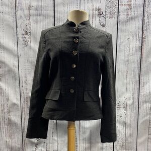 Dalia Charcoal Gray Muted Gold Speckled Buttoned Blazer Jacket